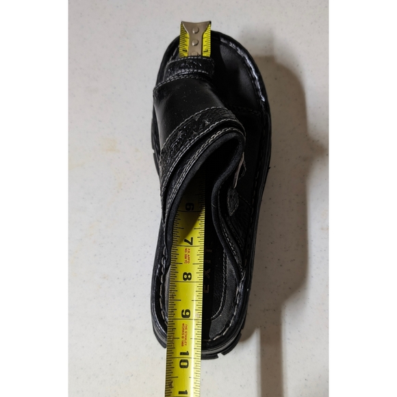 Emergency Exit Platform Slides Vegan Faux Leather Toe Thong Womens Black Sizes 7 - Picture 15 of 15